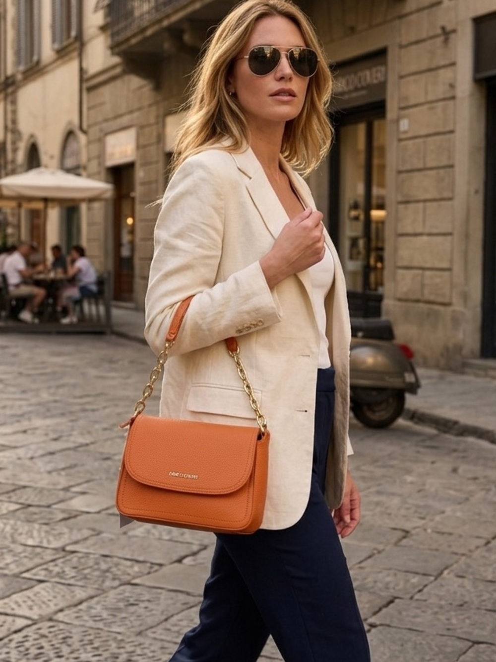 Authentic ENRICO COVERI Leather Shoulder Bag - Brand New with tags
